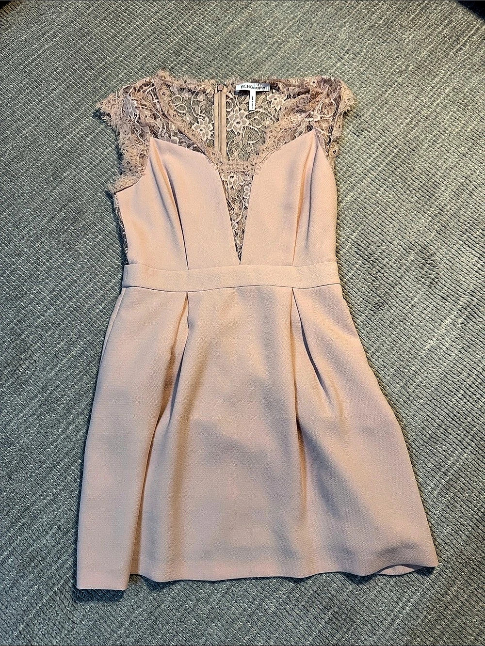 BCBG Generation Floral Lace Mini Dress Pink Size 8 Like New